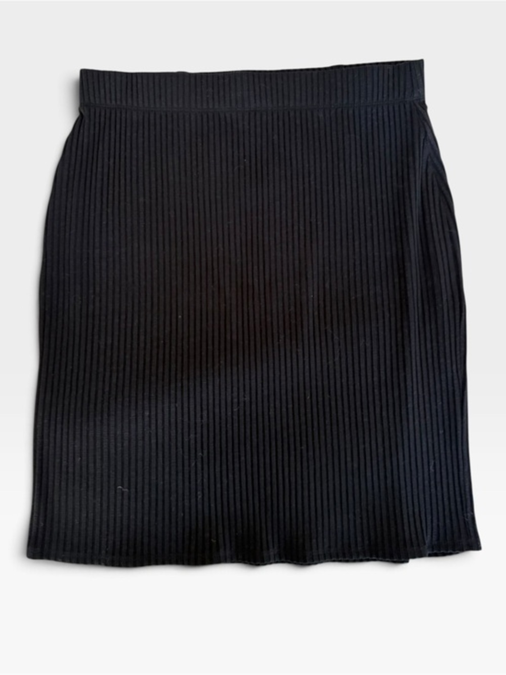 Eileen Fisher F0DSF-S4144 Textured Stretch Rib Pencil Skirt Black L